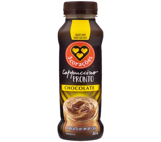 Bebida Láctea 3 Corações Cappuccino Chocolate (Pet com 260ml)