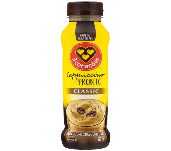 Bebida Láctea 3 Corações Cappuccino Classic Pet 260ml