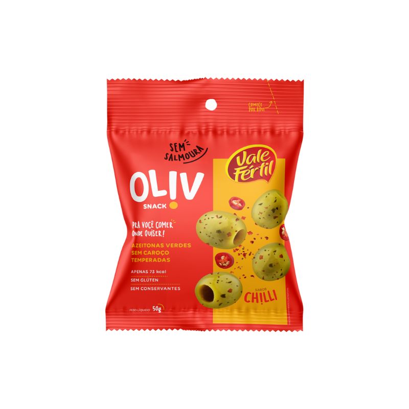 Azeitona Verde Vale Fértil Oliv Snack Chili 50g