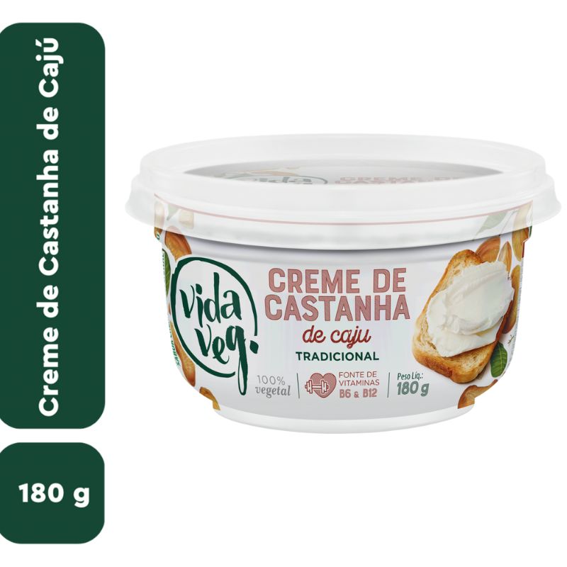Creme de Castanha de Caju Tradicional Vida Vegetal 180g
