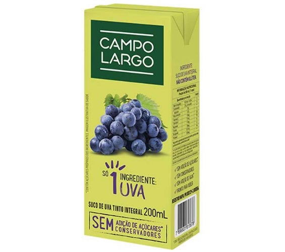 Suco Campo Largo Uva Integral 200ml
