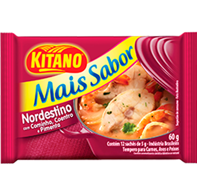 Tempero em Pó Nordestino Kitano Mais Sabor Pacote 60g 12 Unidades