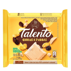 Chocolate Garoto Talento Branco Cereais com Passas 85g