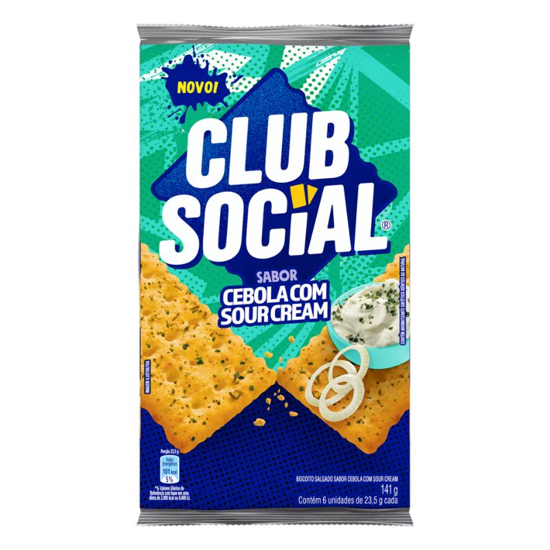 Biscoito Club Social Sabor Cebola Com Sour Cream 141g