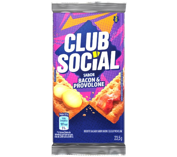 Pack Biscoito Bacon & Provolone Club Social 141g - 6 Unidades
