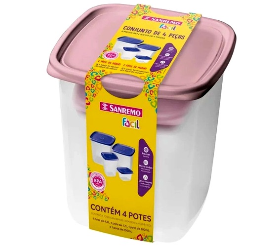 CONJ SANREMO FACIL POTES PLAST TP COLOR