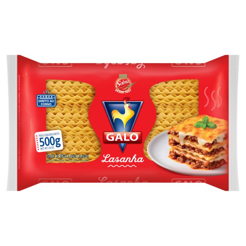 Massa Lasanha Galo Sêmola 500g