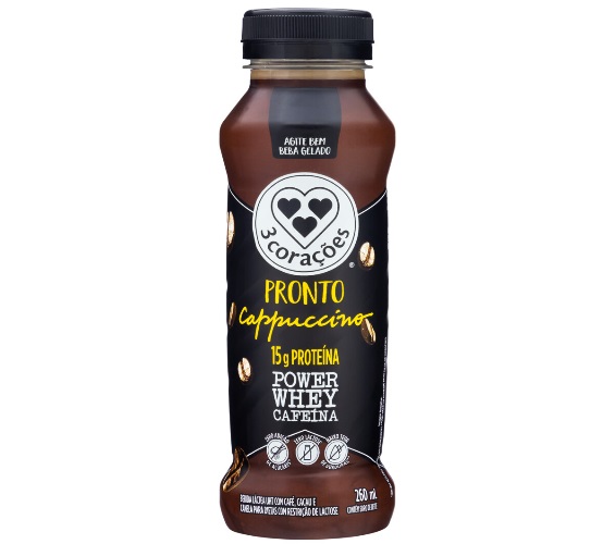 Bebida Láctea 3 Corações Cappuccino Power Whey 260ml