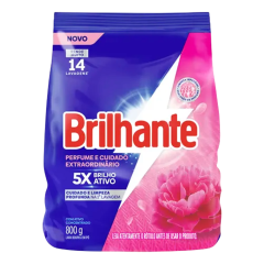 Lava-Roupas Pó Brilhante Perfume Poderoso Pacote 800g