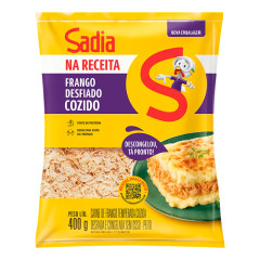 Peito de Frango Sadia Cozido Desfiado Temperado Congelado 400g
