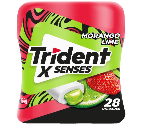 Goma de Mascar Trident Morango e Limão Pote 54g