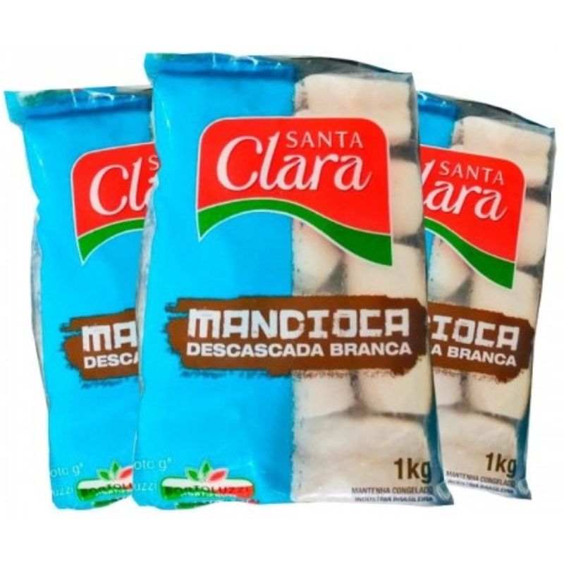Mandioca Branca Descascada Santa Clara 1KG
