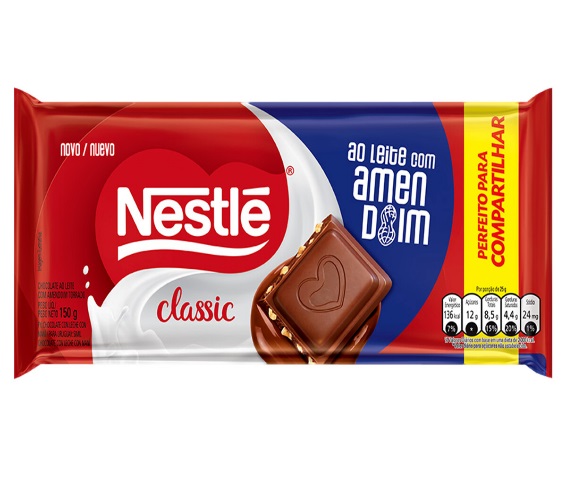 CHOC NESTLE CLASSIC AO LEITE C/ AMENDOIM