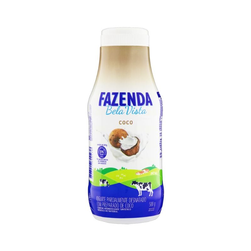Iogurte Líquido Desnatado Sabor Coco Fazenda Boa Vista 500g
