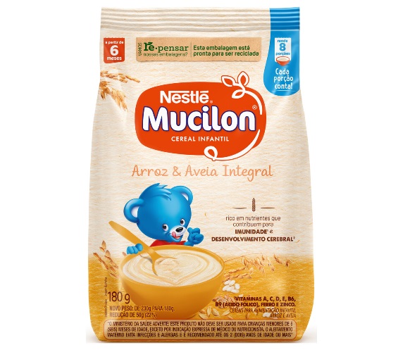 Mucilon Arroz com Aveia Sachê 180g