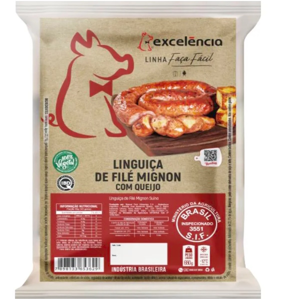 Linguiça Excelência Filé Mignon com Queijo 650g