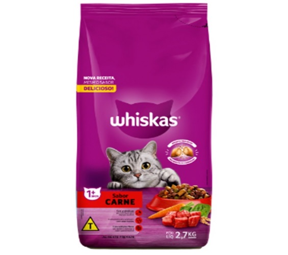 Ração Whiskas Carne 2,7Kg