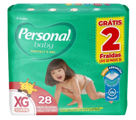Fralda Personal Baby Protect Sec XG 28 Un