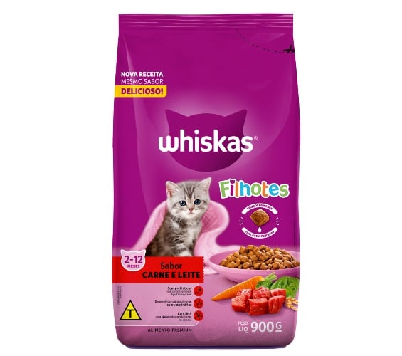 RACAO WHISKAS FILHOTE CARNE/LEITE
