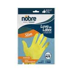 Luva Latex Nobre Slim M Amarela