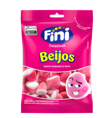 Goma Fini Gelatina Beijos sabor Morango 90g
