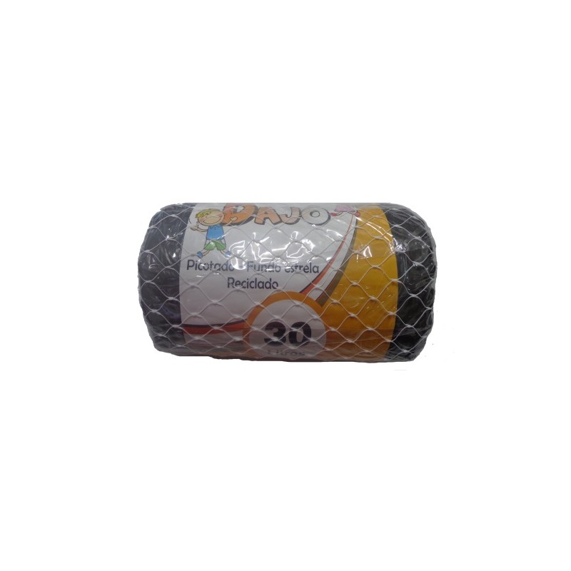 Saco para Lixo Dajo Roll Preto 30L