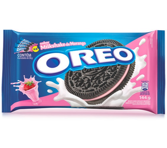 Biscoito Oreo Sabor Milkshake de Morango 144g