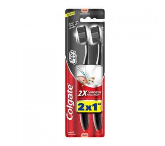 Pack Escova Dental Macia Colgate 360° Carvão 2 Unidades