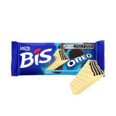 Wafer Oreo Cobertura Chocolate Branco Lacta Bis Pacote 100,8g