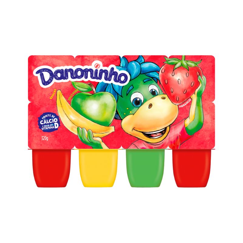 Queijo Petit Suisse Danoninho Morango Banana e Maça 320g