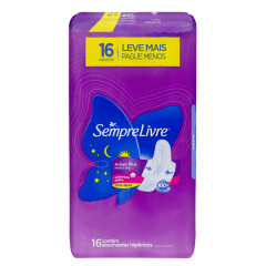 Absorvente com Abas Suave Noite e Dia Sempre Livre Adapt Plus Pacote 16 Unidades  Leve Mais Pague Menos