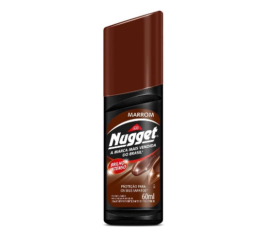 Polidor de Sapato Líquido Marrom Nugget Frasco 60ml
