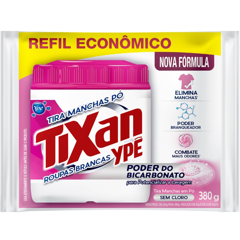 Tira-Manchas em Pó Roupas Brancas Tixan Ypê Pacote 420g Refil Econômico