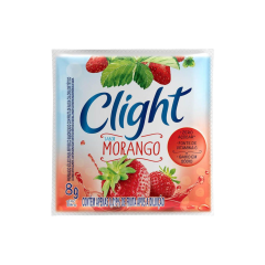 Refresco em Pó Morango Zero Açúcar Clight Pacote 8g