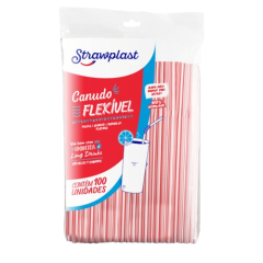 CANUDO STRAWPLAST FLEX 8MM VERM PP