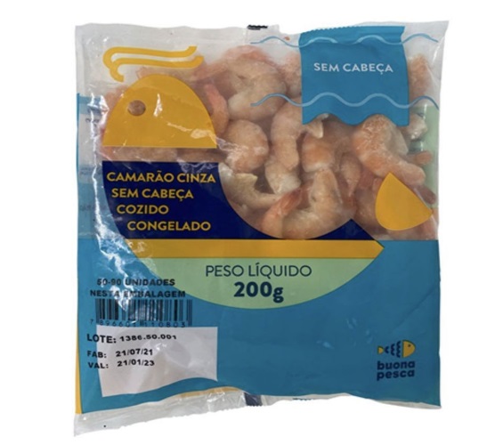 Camarão Cinza Buona Pesca 50/90 sem Cabeça 200g