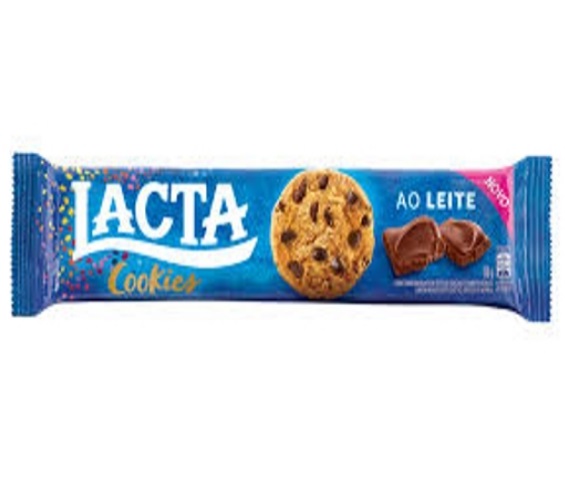 Biscoito Cookie Baunilha com Gotas de Chocolate ao Leite Lacta Pacote 80g