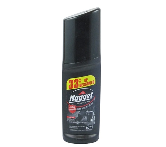 Polidor de Sapato Líquido Preto Nugget Frasco 60ml Grátis 33% de Desconto