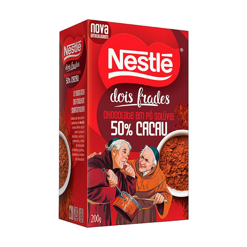 Chocolate em Pó Solúvel 50% Cacau Nestlé Dois Frades Caixa 200g