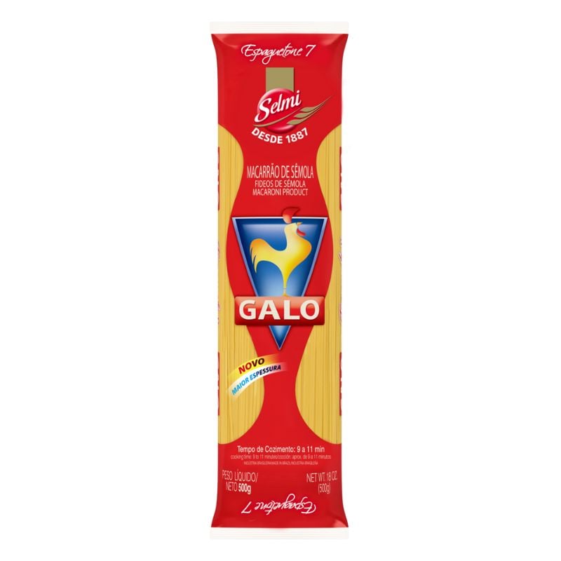 Macarrão Galo Sêmola Espaguetone 7/ 500g