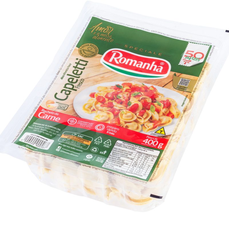 Massa Romanha Capeleti Carne 400g