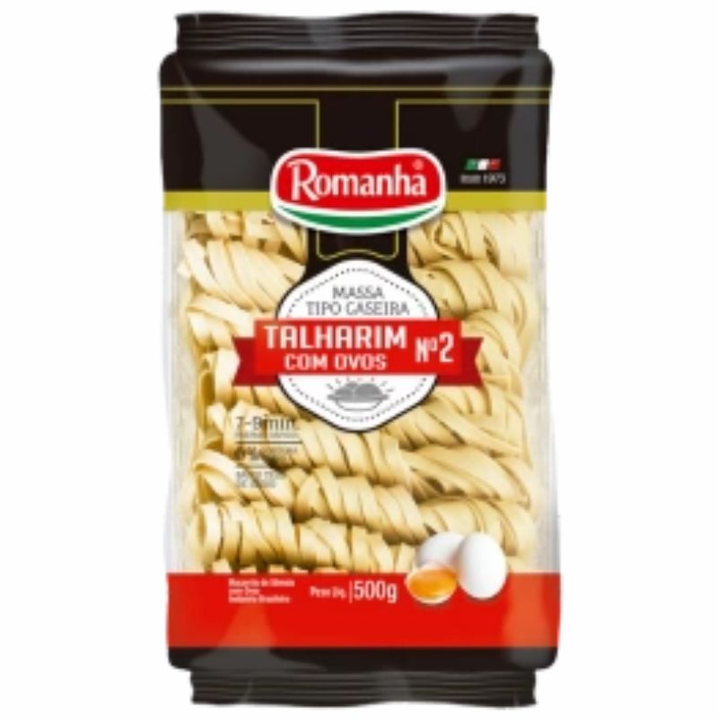 Macarrão de Sêmola com Ovos Caseiro Talharim 2 Romanha 500g