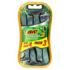 Aparelho Barbeador Bic Comfort 3 Pele Sensível 4un