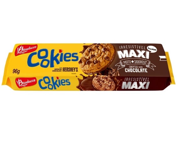 Biscoito Cookie Cobertura Chocolate Bauducco Maxi Pacote 96g