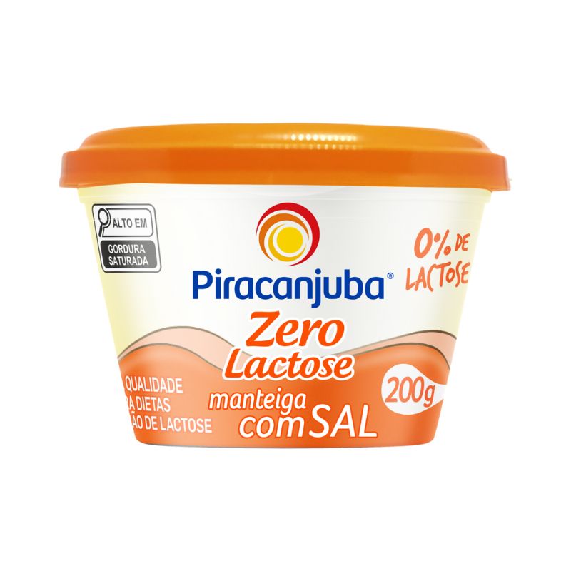 Manteiga Piracanjuba com Sal Zero Lactose 200g