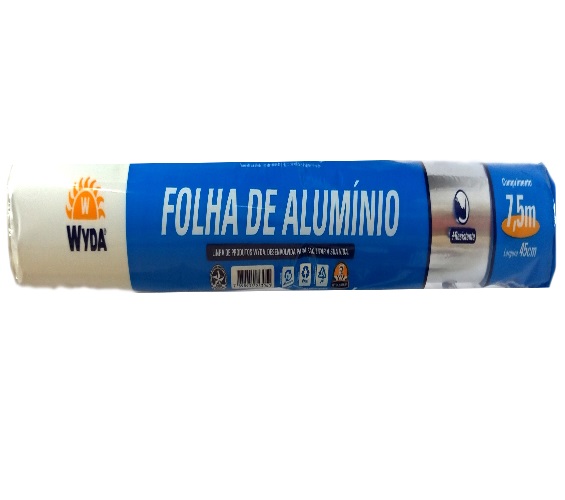 Papel Alumínio Wyda 45cm x 7,5m Unidade