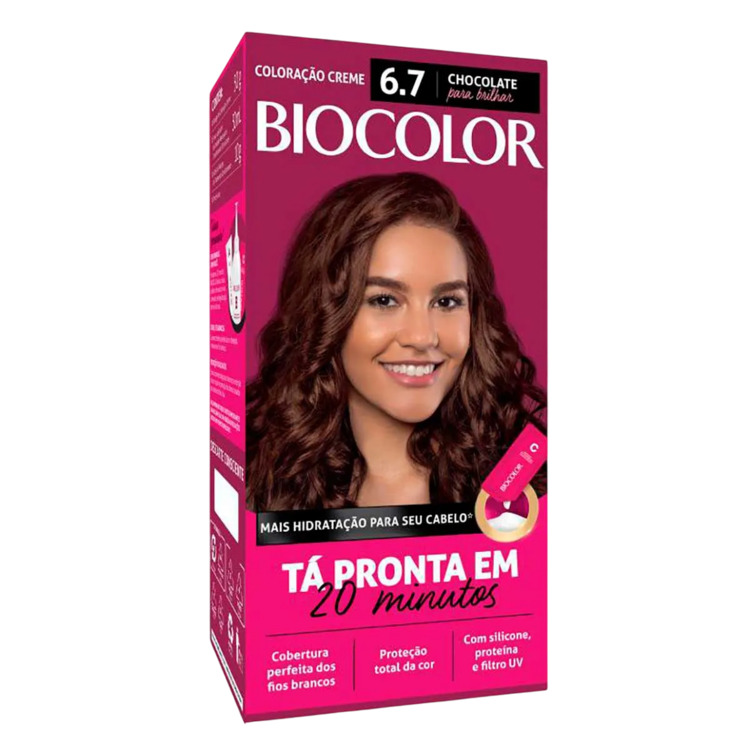 Tinta de Cabelo Biocolor Chocolate Para Brilhar 6.7 Mini Kit