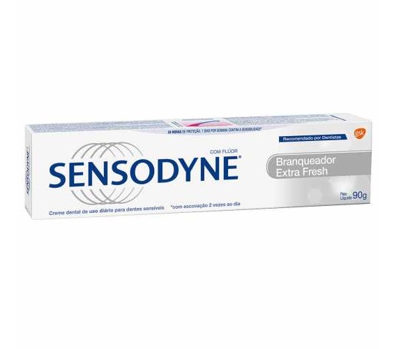 Creme Dental Branqueador Extra Fresh Sensodyne Caixa 90g