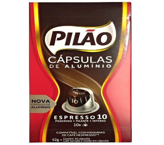 Café em Cápsula Torrado e Moído Espresso Fortíssimo Pilão Caixa 52g 10 Unidades