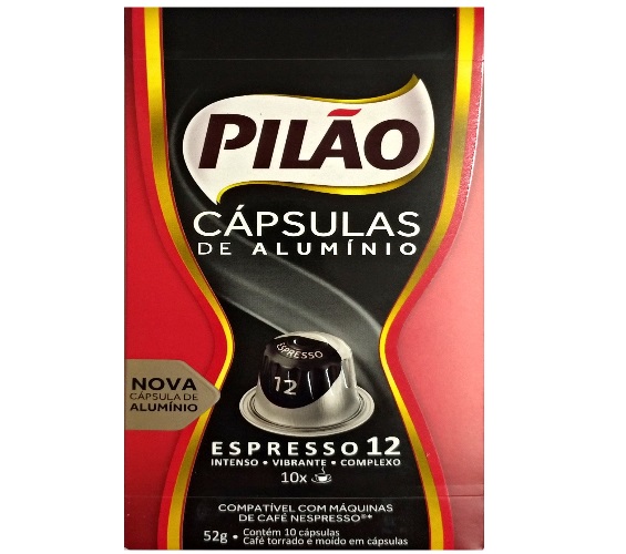 Café em Cápsula Torrado e Moído Espresso Extraforte Pilão Caixa 52g 10 Unidades
